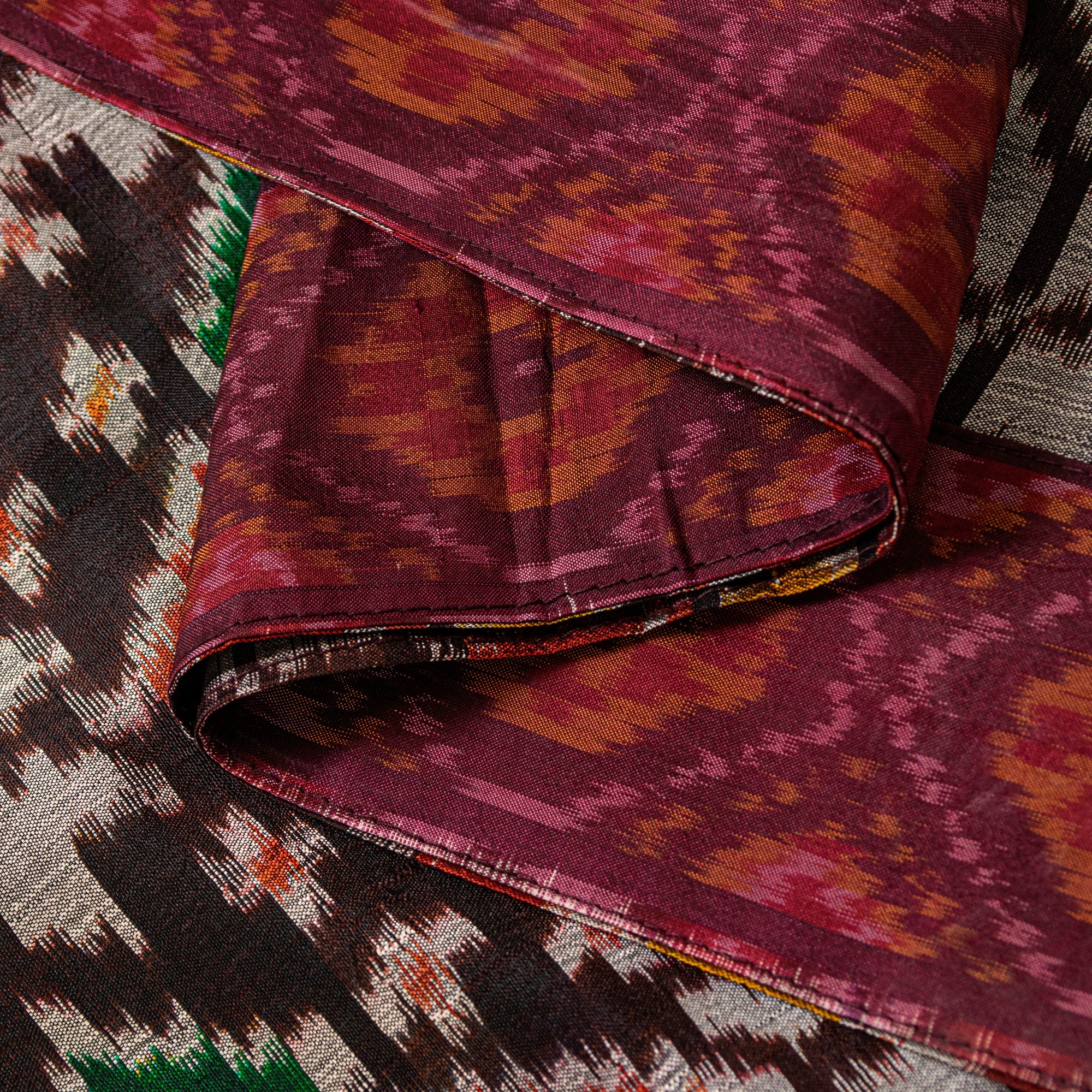 Sanskriti Vintage Brown Pure Silk Dupatta Long Stole Patan Patola Hand Ikatwoven