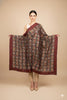 Sanskriti Vintage Brown Pure Silk Dupatta Long Stole Patan Patola Hand Ikatwoven