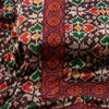 Sanskriti Vintage Brown Pure Silk Dupatta Long Stole Patan Patola Hand Ikatwoven