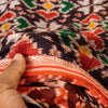 Sanskriti Vintage Dupatta Stole Pure Silk Brown Double Ikat Handwoven Pochampally