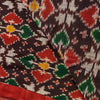 Sanskriti Vintage Dupatta Stole Pure Silk Brown Double Ikat Handwoven Pochampally