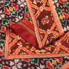 Sanskriti Vintage Dupatta Stole Pure Silk Brown Double Ikat Handwoven Pochampally