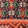 Sanskriti Vintage Dupatta Stole Pure Silk Brown Double Ikat Handwoven Pochampally