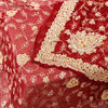 Sanskriti Vintage Dupatta Stole Red Pure Chiffon Net Hand Beaded Neck/Head Veil