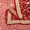 Sanskriti Vintage Dupatta Stole Red Pure Chiffon Net Hand Beaded Neck/Head Veil