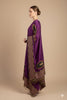 Sanskriti Vintage PurplePure Silk Dupatta Long Stole Hand Beaded Patch Work Veil