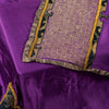 Sanskriti Vintage PurplePure Silk Dupatta Long Stole Hand Beaded Patch Work Veil