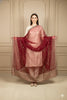 Sanskriti Vintage Red Net Dupatta Long Stole Hand Beaded Zardozi Bridal Scarves