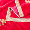 Sanskriti Vintage Pink Velvet Dupatta Long Stole Hand Embroidery Gota Patti Veil