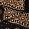 Sanskriti Vintage Black Pure Georgette Silk Dupatta Long Stole Hand Beaded Scarf