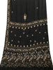 Sanskriti Vintage Black Pure Silk Dupatta Long Stole Hand Beaded Zardozi Scarves