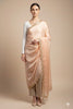 Sanskriti Vintage Peach Art Silk Dupatta Long Stole Hand Beaded Zardozi Scarves