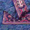 Sanskriti Vintage Blue Pure Silk Dupatta Long Stole Patan Patola Ikat Hand Woven