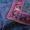 Sanskriti Vintage Blue Pure Silk Dupatta Long Stole Patan Patola Ikat Hand Woven