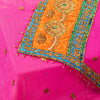 Sanskriti Vintage Pink Pure Georgette Silk Dupatta Long Stole Hand Beaded Scarf