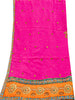 Sanskriti Vintage Pink Pure Georgette Silk Dupatta Long Stole Hand Beaded Scarf