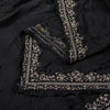 Sanskriti Vintage Black Pure Silk Dupatta Long Stole Hand Beaded Zardozi Scarves