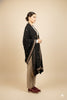 Sanskriti Vintage Black Pure Silk Dupatta Long Stole Hand Beaded Zardozi Scarves