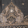 Sanskriti Vintage Black Pure Silk Dupatta Long Stole Hand Embroidered Zardozi