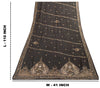 Sanskriti Vintage Black Pure Silk Dupatta Long Stole Hand Embroidered Zardozi