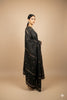 Sanskriti Vintage Black Pure Silk Dupatta Long Stole Hand Embroidered Zardozi