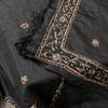 Sanskriti Vintage Black Pure Silk Dupatta Long Stole Hand Embroidered Zardozi