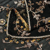 Sanskriti Vintage Black Pure Georgette Silk Dupatta Long Stole Hand Beaded Scarf