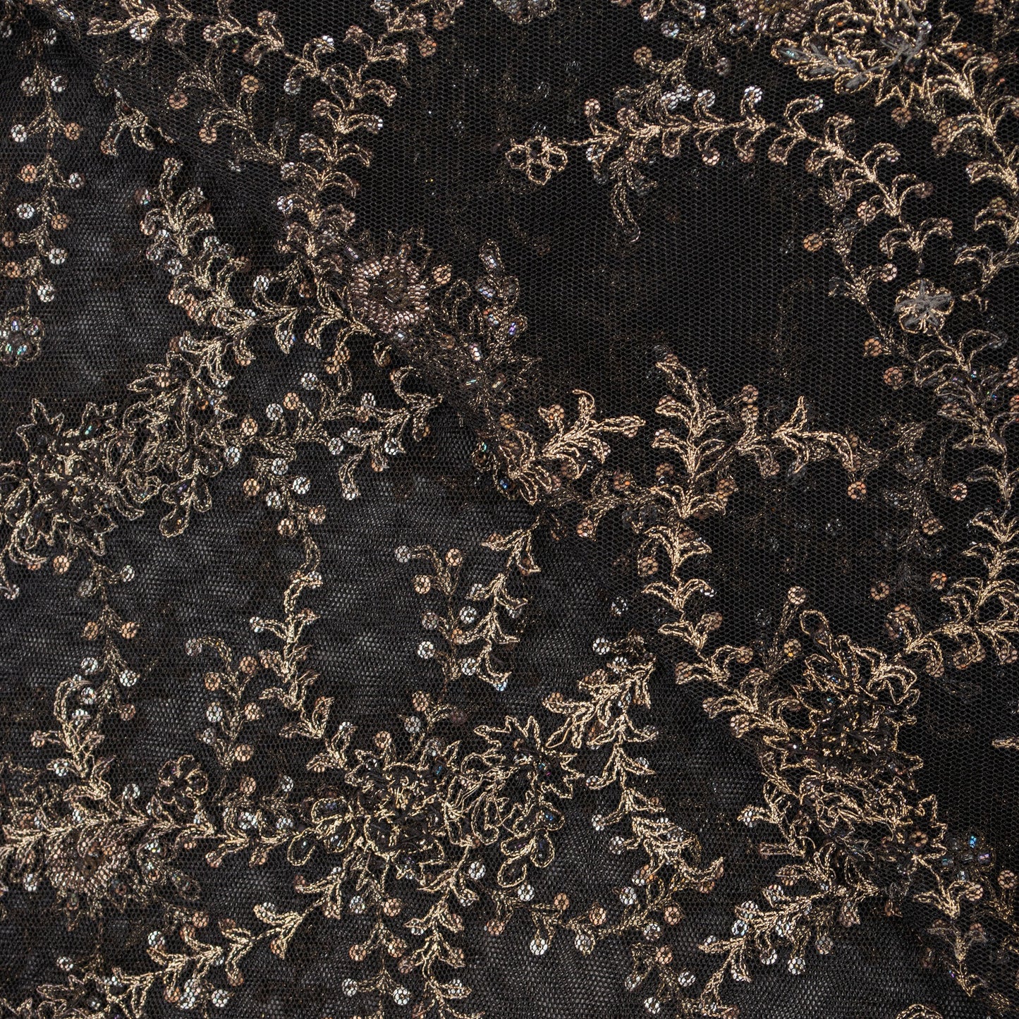 Sanskriti Vintage Black Net Stole Dupatta Long Hand Beaded Zari Wedding Scarves