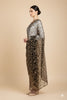 Sanskriti Vintage Black Net Stole Dupatta Long Hand Beaded Zari Wedding Scarves