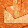 Sanskriti Vintage Peach Pure Satin Dupatta Long Stole Hand Embroidered Zardozi