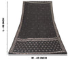 Sanskriti Vintage Black Pure Silk Dupatta Long Stole Hand Beaded Zardozi Scarves