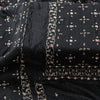 Sanskriti Vintage Black Pure Silk Dupatta Long Stole Hand Beaded Zardozi Scarves