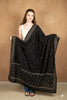 Sanskriti Vintage Black Pure Silk Dupatta Long Stole Hand Beaded Zardozi Scarves