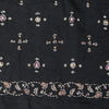 Sanskriti Vintage Black Pure Silk Dupatta Long Stole Hand Beaded Zardozi Scarves