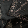 Sanskriti Vintage Black Pure Silk Dupatta Long Stole Hand Embroidered Zardozi