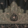 Sanskriti Vintage Black Pure Silk Dupatta Long Stole Hand Embroidered Zardozi