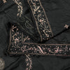 Sanskriti Vintage Black Pure Silk Dupatta Long Stole Hand Embroidered Zardozi