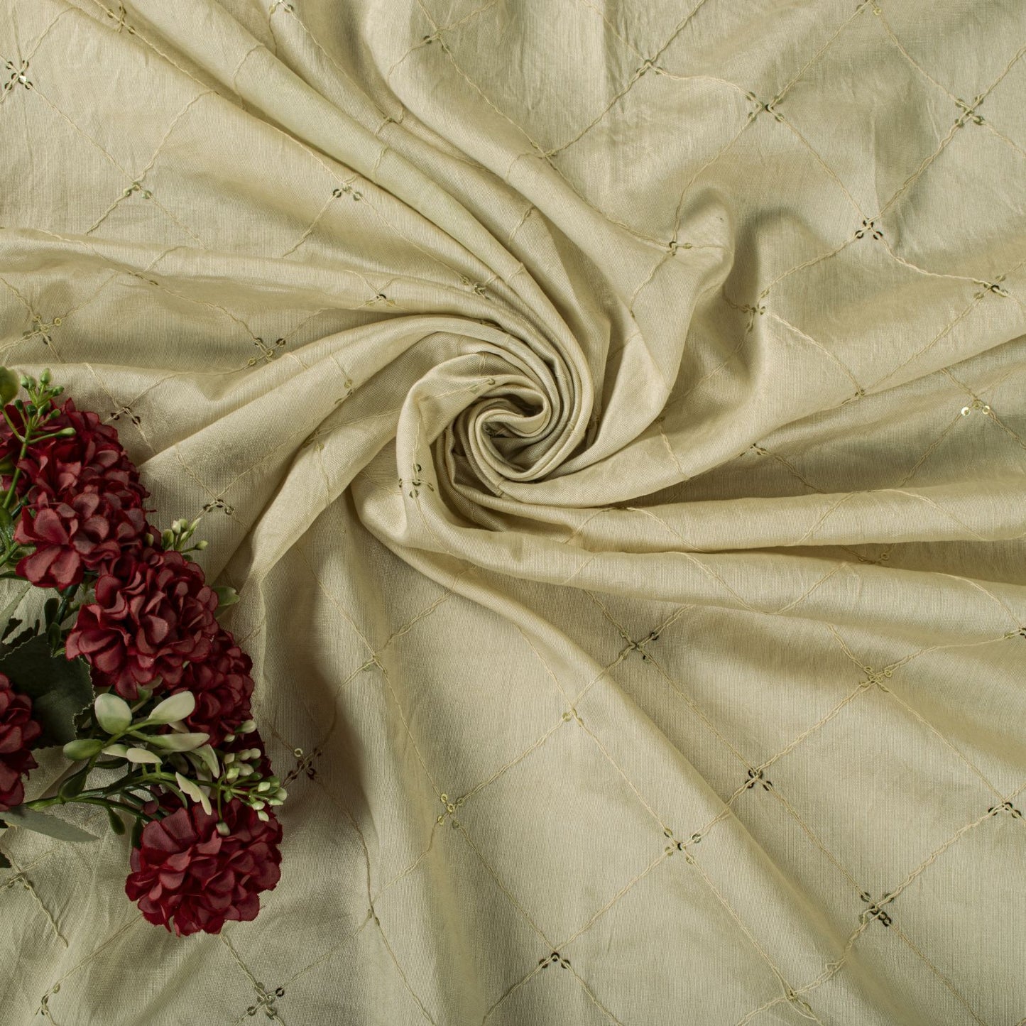 Sanskriti Vintage Cream Blend Cotton Dupatta/Stole Embroidered Traditional Veil