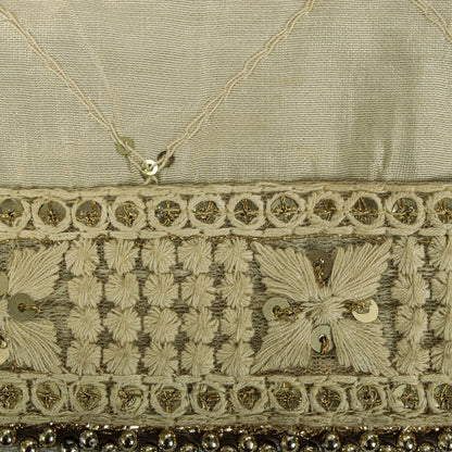 Sanskriti Vintage Cream Blend Cotton Dupatta/Stole Embroidered Traditional Veil