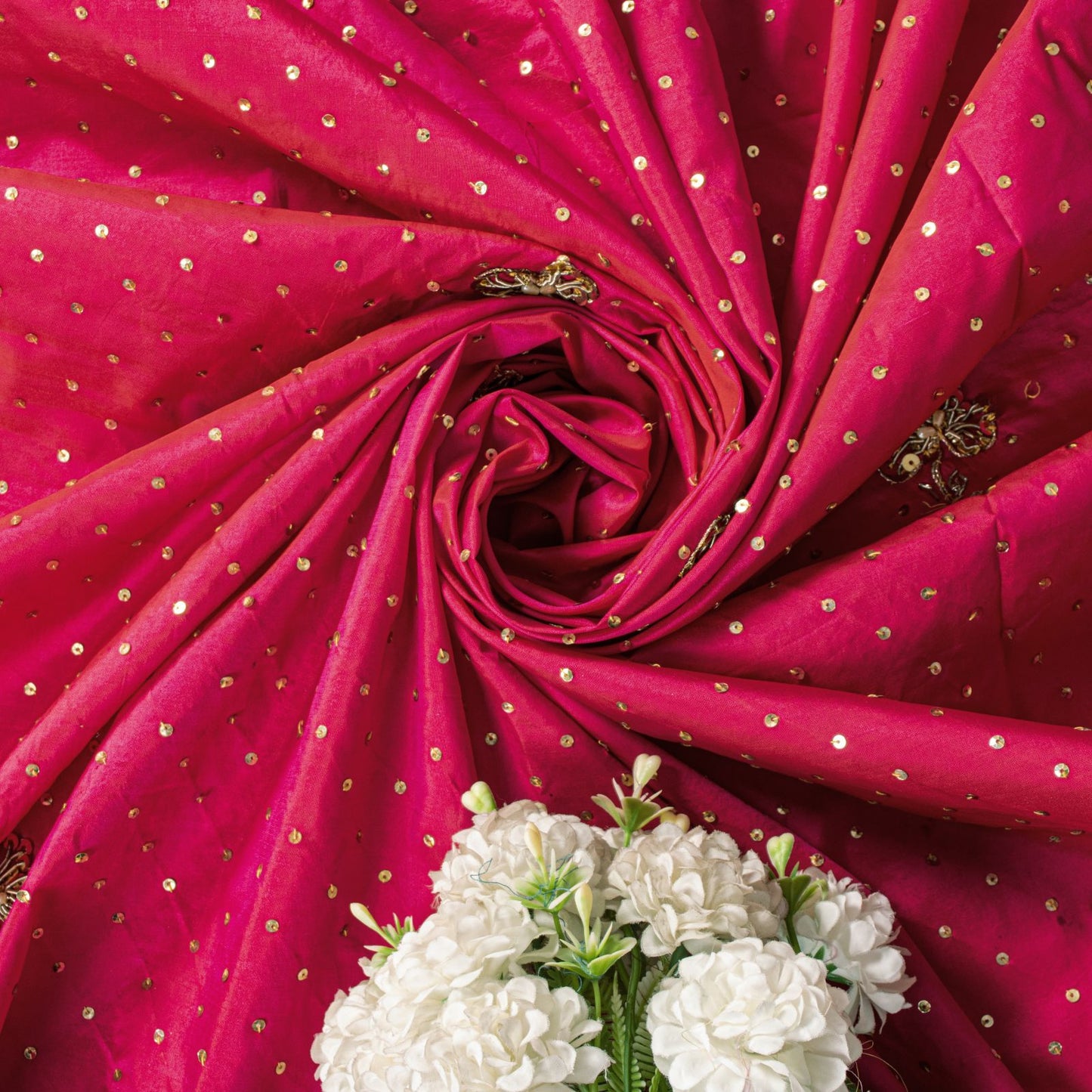 Sanskriti Vintage Pink 100%Pure Silk Dupatta/Stole Hand Embroidery Zardozi Veil