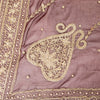 Sanskriti Vintage Brown Georgette Dupatta/Stole Hand Embroidery Zardozi Dabka