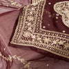 Sanskriti Vintage Brown Georgette Dupatta/Stole Hand Embroidery Zardozi Dabka