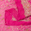 Sanskriti Vintage Pink Pure Georgette Dupatta/Stole Hand Embroidery Zardozi Veil