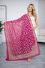 Sanskriti Vintage Pink Pure Georgette Dupatta/Stole Hand Embroidery Zardozi Veil