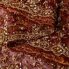 Sanskriti Vintage Brown Net Dupatta/Stole Hand Embroidery Zardozi Wedding Veil