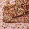 Sanskriti Vintage Brown Net Dupatta/Stole Hand Embroidery Zardozi Wedding Veil