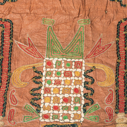 Sanskriti Vintage Brown Pure Silk Dupatta/Stole Kutch Work Gujrat Handcraft Veil