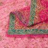 Sanskriti Vintage Pink Organza Dupatta/Stole Hand Embroidery Dabka Zari NeckVeil