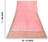 Sanskriti Vintage Pink Organza Dupatta/Stole Hand Embroidery Dabka Zari NeckVeil