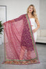 Sanskriti Vintage Pink Organza Dupatta/Stole Hand Embroidery Dabka Zari NeckVeil